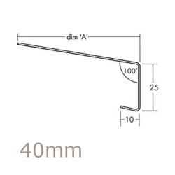 40mm Aluminium Window Sill Extension WEC 761 (with Full End Caps - pair) - 2.5m Length