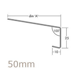 50mm Aluminium Window Sill Extension WEC 761 (with Full End Caps - pair) - 2.5m Length