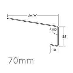 70mm Aluminium Window Sill Extension WEC 761 (with Full End Caps - pair) - 2.5m Length