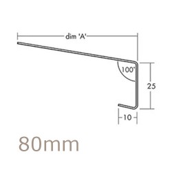 80mm Aluminium Window Sill Extension WEC 761 (with Full End Caps - pair) - 2.5m Length