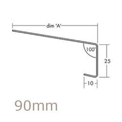 90mm Aluminium Window Sill Extension WEC 761 (with Full End Caps - pair) - 2.5m Length
