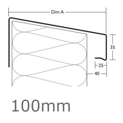 100mm Aluminium Verge Over Trim Profile WEC 771 - 2.5m length