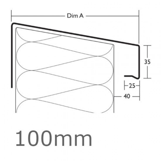 100mm Aluminium Verge Trim Profile WEC 771 - 2.5m length