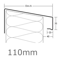 110mm Aluminium Verge Over Trim Profile WEC 771 - 2.5m length