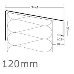 120mm Aluminium Verge Over Trim Profile WEC 771 - 2.5m length