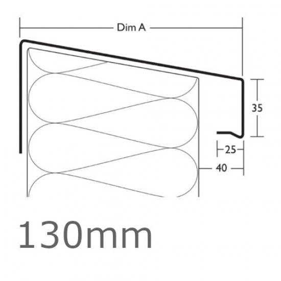 130mm Aluminium Verge Trim Profile WEC 771 - 2.5m length