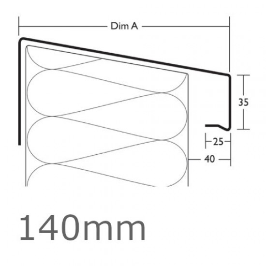 140mm Aluminium Verge Trim Profile WEC 771 - 2.5m length