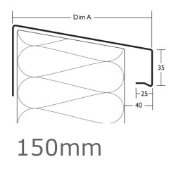 150mm Aluminium Verge Over Trim Profile WEC 771 - 2.5m length