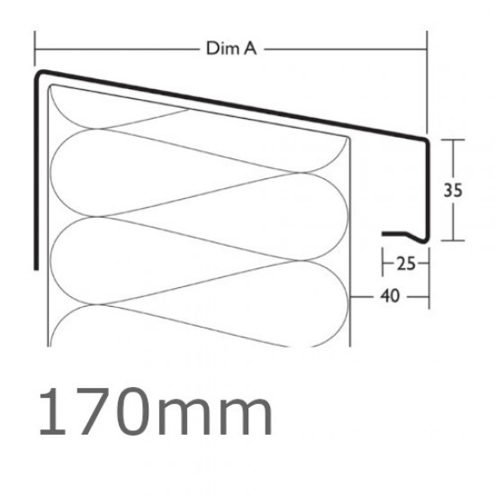170mm Aluminium Verge Trim Profile WEC 771 - 2.5m length