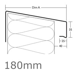 180mm Aluminium Verge Over Trim Profile WEC 771 - 2.5m length