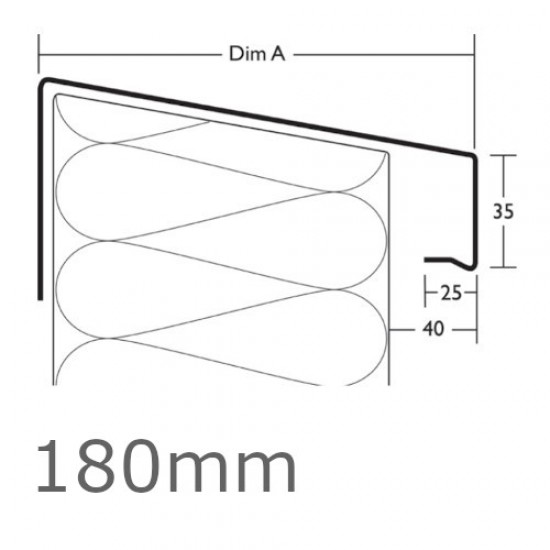 180mm Aluminium Verge Over Trim Profile WEC 771 - 2.5m length