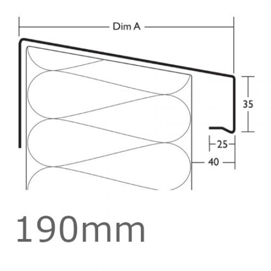 190mm Aluminium Verge Trim Profile WEC 771 - 2.5m length