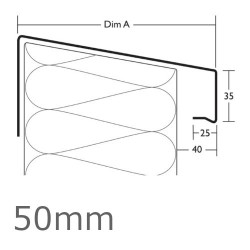 50mm Aluminium Verge Trim Profile WEC 771 - 2.5m length