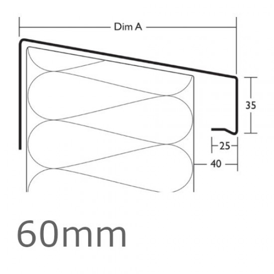 60mm Aluminium Verge Trim Profile WEC 771 - 2.5m length