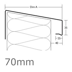 70mm Aluminium Verge Over Trim Profile WEC 771 - 2.5m length