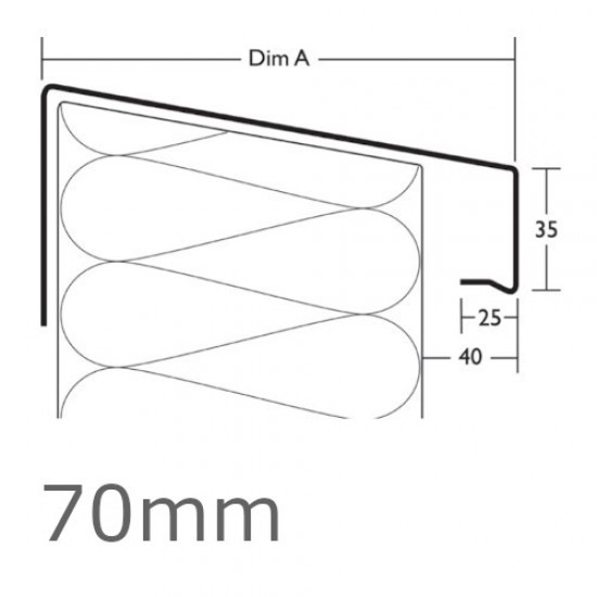 70mm Aluminium Verge Trim Profile WEC 771 - 2.5m length