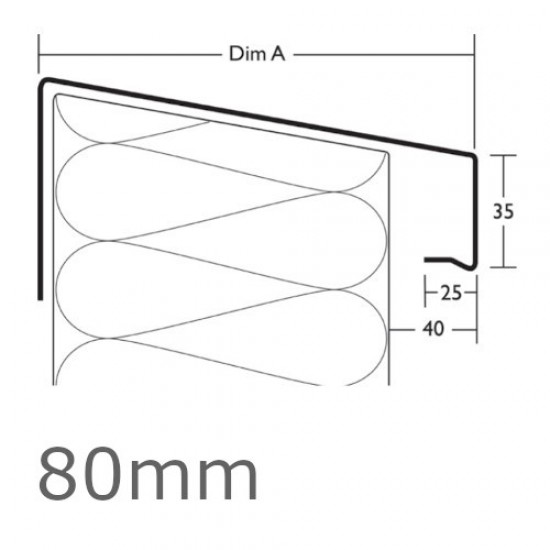 80mm Aluminium Verge Trim Profile WEC 771 - 2.5m length