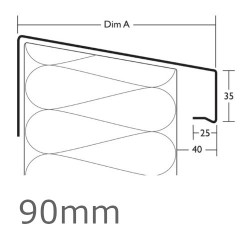 90mm Aluminium Verge Over Trim Profile WEC 771 - 2.5m length