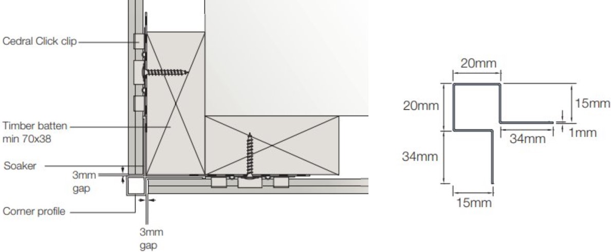 Cedral Click Aluminium Symmetric External Corner Profile 3m Length Cedral Cladding Trims Cedar cladding milled to order and delivered throughout the uk. cedral click aluminium symmetric