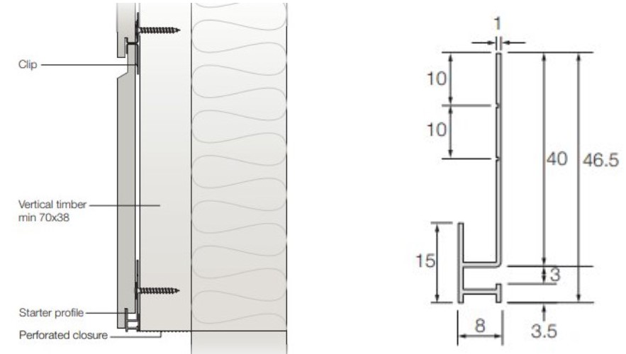 Cedral Click Aluminium Starter Profile 3m Length External Wall Insulation Cedral click aluminium starter profile is an accessory for fixing cedral click weatherboard cladding installation. cedral click aluminium starter profile